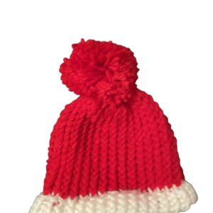 Red and White Beanie Hat 1